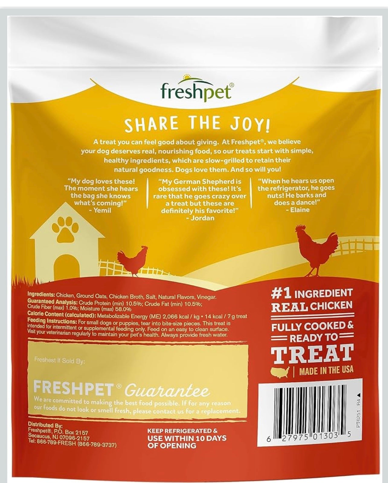 Dog Joy Slow Grilled Chicken Treat, 6.4 oz Bag