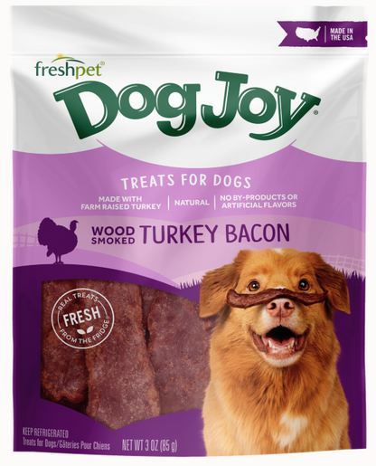 Dog Joy Wood-Smoked Turkey Bacon Treat 3 oz Bag